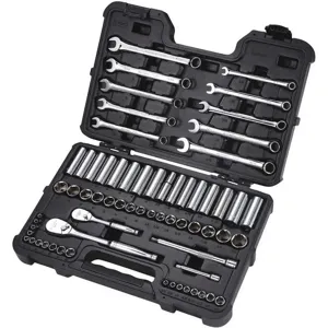 WESTWARD 53PN75 Chrome Socket Set, Drive Size 3/8 And 1/4, 65 Pieces | AX3NFA