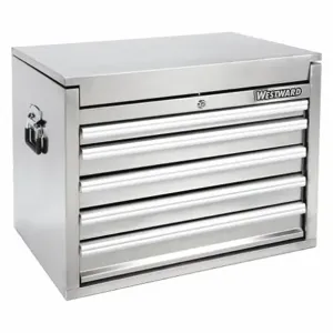 WESTWARD 53RH47 Top Chest, None Silver, 26 1/4 Inch W x 17 5/8 Inch D x 20 3/4 Inch H, Silver, 5 Drawers | CV2ATJ