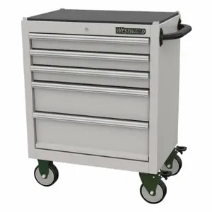 WESTWARD 53RH49 Rolling Tool Cabinet, Silver, 29 7/8 Inch Width X 18 1/10 Inch Depth X 34 1/4 Inch Height | CU9ZXY