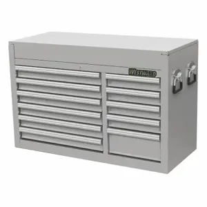 WESTWARD 53RH50 Top Chest, None Silver, 42 3/8 Inch W x 18 1/8 Inch D x 26 7/8 Inch H, Silver, 11 Drawers | CV2ATR