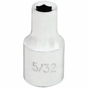 WESTWARD 53YP74 Socket, 1/4 Inch Drive Size, 5/32 Inch Socket Size, 6-Point Chrome | CU9WTF