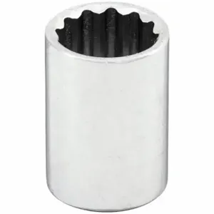 WESTWARD 53YR18 Socket, 1/4 Inch Drive Size, 12 mm Socket Size, 12-Point Chrome, Metric | CU9WRB