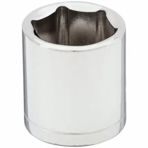 WESTWARD 53YR87 Socket, 3/8 Inch Drive Size, 15 mm Socket Size, 6-Point Chrome | CU9WVW