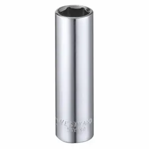 WESTWARD 53YT40 Socket, 3/8 Inch Drive Size, 1/2 Inch Socket Size, 6-Point, Deep, Chrome | CU9WUR