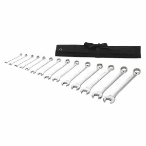 WESTWARD 54DF98 Combination Wrench Set, Alloy Steel, Chrome, 14 Tools | CU9XFM