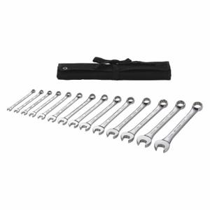 WESTWARD 54DF99 Combination Wrench Set, Alloy Steel, Chrome, 14 Tools, 6 mm to 19 mm Range of Head Sizes | CU9XFN