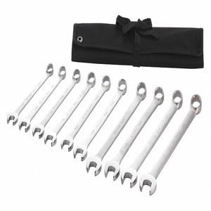 WESTWARD 54DG02 Combination Wrench Set, Alloy Steel, Satin, 10 Number Of Tools | CH6KGC