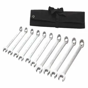 WESTWARD 54DG02 Combination Wrench Set, Alloy Steel, Satin, 10 Number Of Tools | CH6KGC