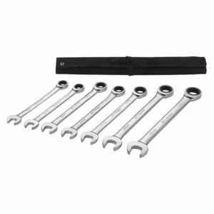 WESTWARD 54DG25 Combination Wrench Set, Alloy Steel, Chrome, 7 Tools, 21 mm to 32 mm Range of Head Sizes | CU9ZQP