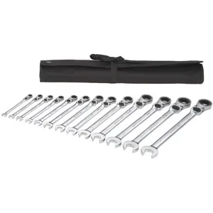 WESTWARD 54DG28 Ratcheting Combination Wrench Set, SAE, 12 Points, 13 Pieces | AX3MHK