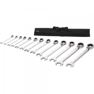 WESTWARD 54DG32 Ratcheting Combination Wrench Set, SAE, 12 Points, 13 Pieces | AX3MYU