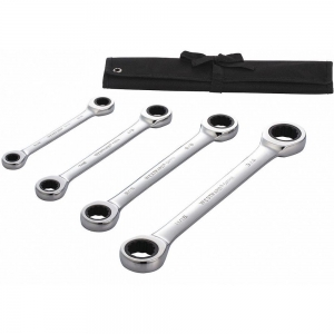 WESTWARD 54DG34 Ratcheting Box End Wrench Set, SAE, No. of Pieces 4, No. of Points 12 | CD2HUA