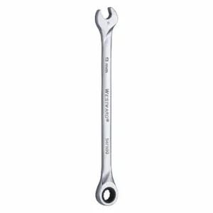 WESTWARD 54PN90 9 mm, Ratcheting Combination Wrench, Metric, Full Polish Finish, No. of Points 12 | CD2MKM