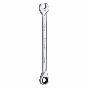 WESTWARD 54PN96 Combination Wrench, Alloy Steel, 15 mm Head Size, 9 3/4 Inch Overall Length, Rounded | CU9ZTF