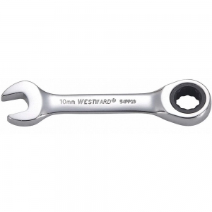 WESTWARD 54PP23 Ratcheting Combination Wrench, Metric, Full Polish Finish, Number of Points 12 | CD3RUV
