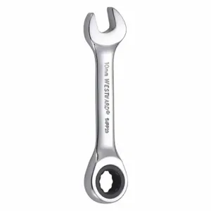 WESTWARD 54PP23 Ratcheting Combination Wrench, Metric, Full Polish Finish, Number of Points 12 | CD3RUV