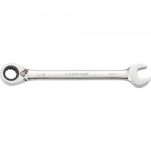 WESTWARD 54PP55 Ratcheting Combination Wrench, 12 Points, Metric, 17mm Head Size | AX3NGQ