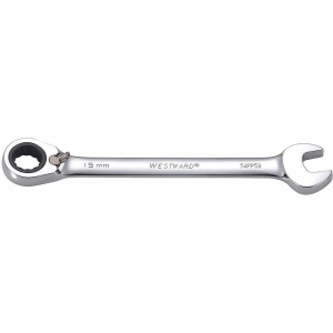 WESTWARD 54PP53 15 mm, Ratcheting Combination Wrench, Metric, No. of Points 12 | CD2HVY