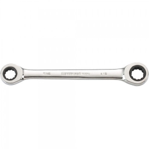 WESTWARD 54PP70 Ratcheting Box End Wrench, 12 Points, Metric, 14mm, 15mm Head Size | AX3NGJ