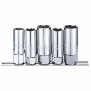 WESTWARD 54PR27 Spark Plug Socket Set, 1/2 Inch Drive Size, 5 Pieces, 6-Point | CJ3MDH