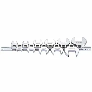 WESTWARD 54PR33 Crowfoot Socket Set, Alloy Steel, Chrome, 11 Tools, 3/8 Inch Drive Size | CH9YNK