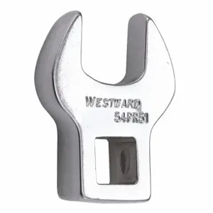 WESTWARD 54PR51 Crowfoot Socket Wrench, Alloy Steel, Chrome, 3/8 Inch Drive Size, 15 mm Head Size, Rounded | CU9XLT