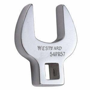 WESTWARD 54PR57 Crowfoot Socket Wrench, Alloy Steel, Chrome, 3/8 Inch Drive Size, 21 mm Head Size, Rounded | CU9XME