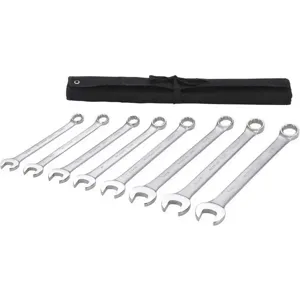 WESTWARD 54RZ51 Combination Wrench Set, 12 Points, SAE, 8 Pieces | AX3NGE