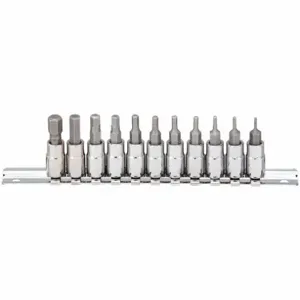 WESTWARD 54TL79 Socket Bit Set, 1/4 Inch Drive Size, 11 Pieces, 1/16 To 5/16 Inch Tip Size | CJ3LUL