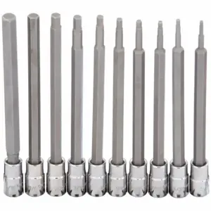 WESTWARD 54TL91 Socket Bit Set, 1/4 Inch Drive Size, 7 Pieces, 1/4 To 9/64 Inch Tip Size | CJ3LUQ