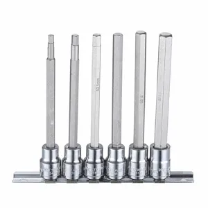 WESTWARD 54TM34 Socket Bit Set, 3/8 Inch Drive Size, 11 Pieces, 4 To 10mm Tip Sizes, Metric | CJ3LTK