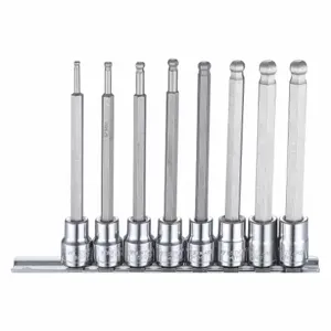 WESTWARD 54TM66 Socket Bit Set, 3/8 Inch Drive Size, 5 Pieces, 3 To 10mm Tip Sizes, Metric | CJ3LTU