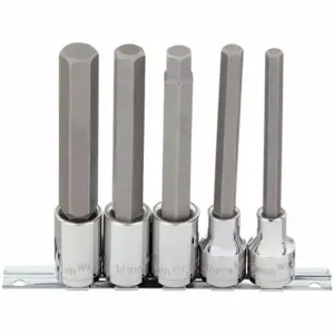 WESTWARD 54TN01 Socket Bit Set, 1/2 Inch Drive Size, 6 Pieces, 8 To 17mm Tip Sizes, Metric | CJ3LUG