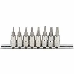 WESTWARD 54TN16 Socket Bit Set, 1/4 Inch Drive Size, 7 Pieces, T7 To T30 Tip Sizes, Torx | CJ3LUF