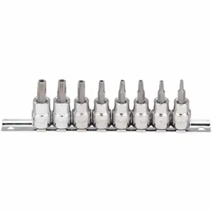 WESTWARD 54TN33 Socket Bit Set, 3/8 Inch Drive Size, 8 Pieces, T15 To T47 Tip Sizes, Torx | CJ3LTP