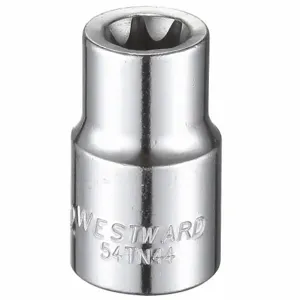 WESTWARD 54TN44 Socket, 3/8 Inch Drive Size, E12 Socket Size, External Torx Chrome | CU9WYW