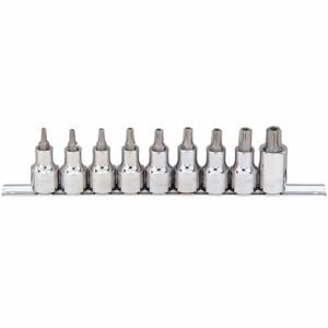 WESTWARD 54TN57 Socket Bit Set, 1/2 Inch Drive Size, 10 Pieces, T25 To T60 Tip Sizes, Torx | CJ3LTH