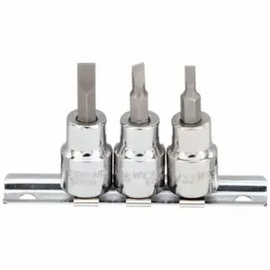 WESTWARD 54TN99 Socket Bit Set, 3/8 Inch Drive Size, 10 Pieces, 5/32 To 1/4 Inch Tip Size | CJ3LUA