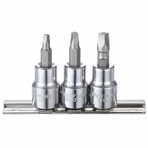 WESTWARD 54TP05 Socket Bit Set, 3/8 Inch Drive Size, 10 Pieces, R2 To R4 Tip Sizes | CJ3LUD