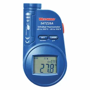 WESTWARD 54TZ28 Infrared Thermometer, -20 Deg to 932 Deg, Adj 0.10 to 1.00, Single Dot | CU9XZJ