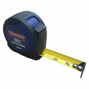 WESTWARD 55MN51 Tape Measure, 16 Feet SAE, Steel, SAE, Black/Blue | CE9DWW