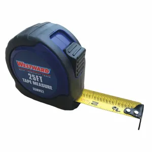 WESTWARD 55MN52 Tape Measure, 25 Feet SAE, Steel, SAE, Black/Blue | CE9DWV