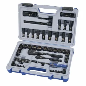 WESTWARD 55MT04 Socket Wrench Set, 1/4-3/8 Inch Drive Size, 70 Pieces, 6-Point, 6-Point | CJ3LYE