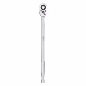 WESTWARD 5TZE7 Hand Ratchet, Pear, Reversing, 15 Inch Overall Length, Chrome, 7.5 Deg Min Arc Swing | CU9ZWC