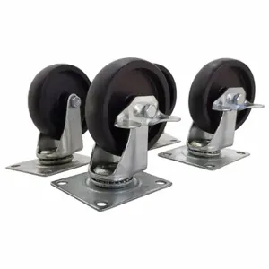 WESTWARD 61HP23 Replacement Casters, 3 Inch Width, 1 Inch Depth, Screws/Washers, 2Czy4, Polypropylene | CV2ARK