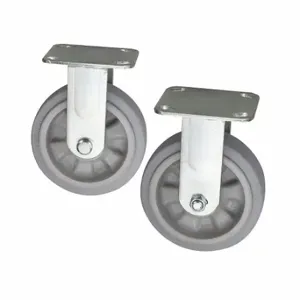 WESTWARD 61HP30 Replacement Casters, 6 Inch Width, 7 1/2 Inch Length, 4 Inch Depth, Gray, 1 Pair | CV2ARP