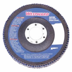 WESTWARD 66261180367 Flap Disc, Type 29, 4 1/2 Inch x 7/8 Inch, Zirconia Alumina, 80 Grit, Std Density | CU9XNX 52CC69