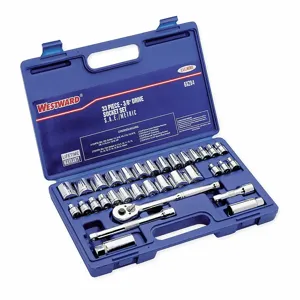 WESTWARD 6XZ84 Socket Wrench Set, 1/4 Inch To 7/8 Inch Socket Range, 3/8 Inch Drive | CH6KRT