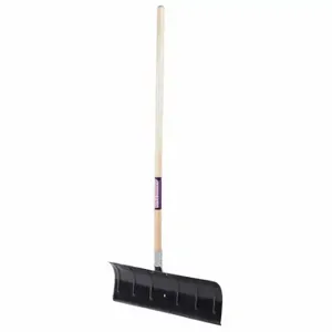 WESTWARD 6YU37 Snow Pusher, 24 Inch Blade Width, Wood, 49 1/2 Inch Handle Length, Straight | CV2AAM