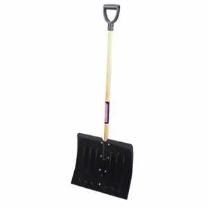 WESTWARD 6YU43 Snow Shovel, 18 Inch Blade Width, Wood, 37 Inch Handle Length, D-Grip | CV2AAV